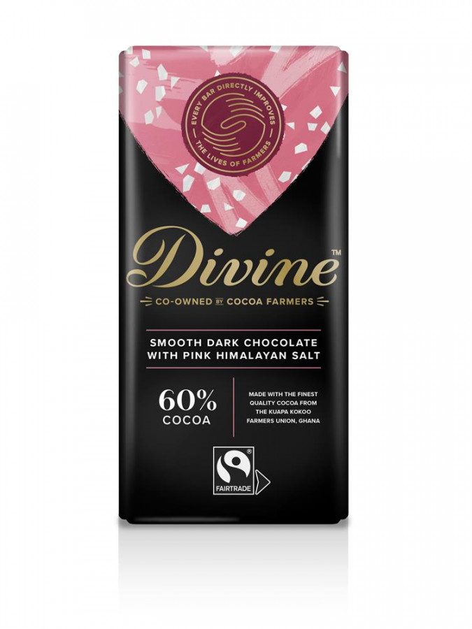 Divine Dark Chocolate with Pink Himalayan Salt 90g - Pack of 3