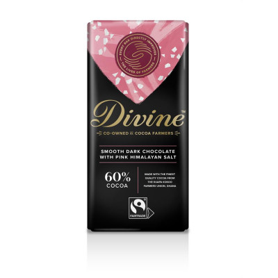 Divine Dark Chocolate with Pink Himalayan Salt 90g - Pack of 3