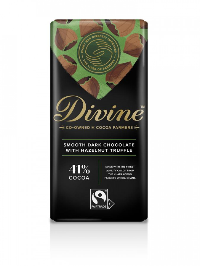 Divine Smooth Dark Hazelnut Truffle Chocolate 90g - Pack of 3