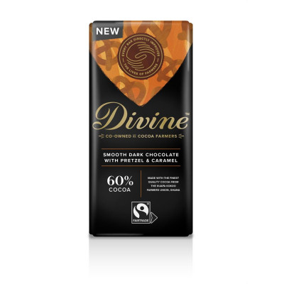 Divine Smooth Dark Chocolate with Pretzel & Caramel 90g - Pack of 3