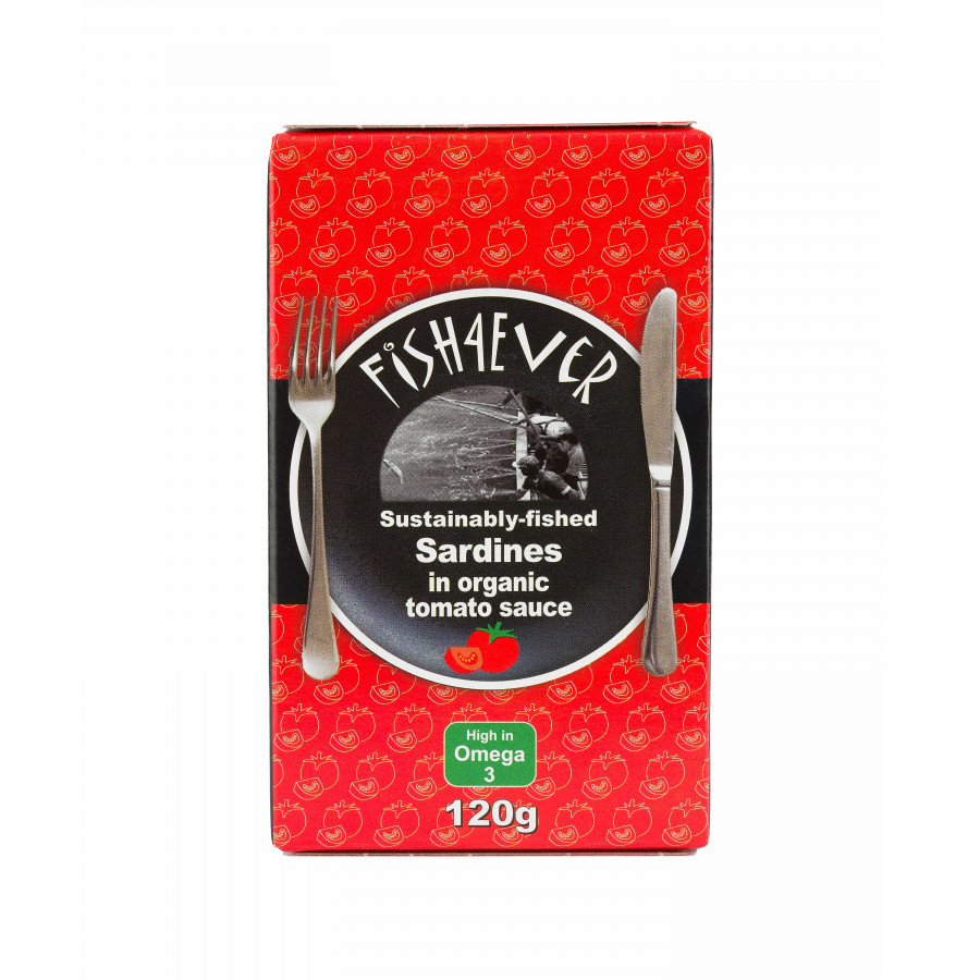 Fish4Ever Whole Sardines in Organic Tomato Sauce 120g