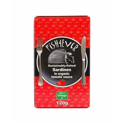 Fish4Ever Whole Sardines in Organic Tomato Sauce 120g