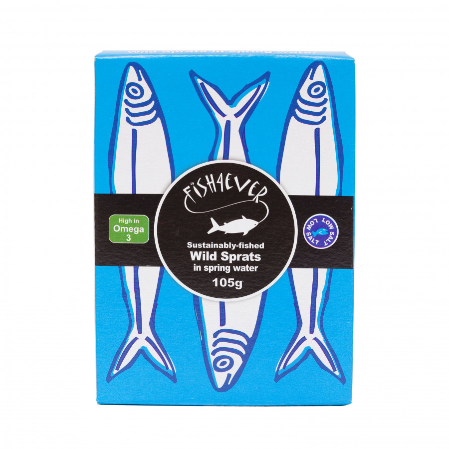 Fish4Ever Wild Sprats in Spring Water 105g - Pack of 2