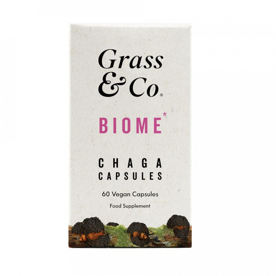 Grass & Co. BIOME Chaga Mushrooms - 60 Vegan Capsules