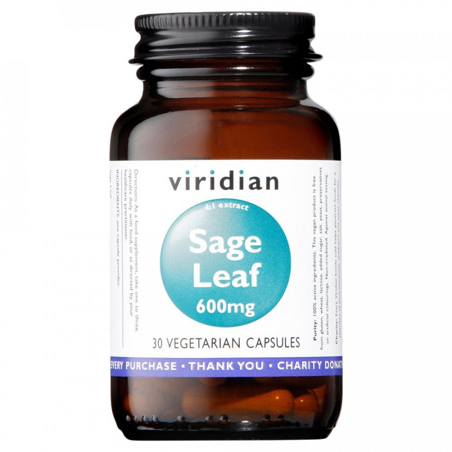 Viridian Sage Extract 600mg 30 Capsules