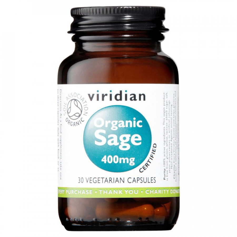 Viridian Organic Sage Leaf 400mg 30 Capsules