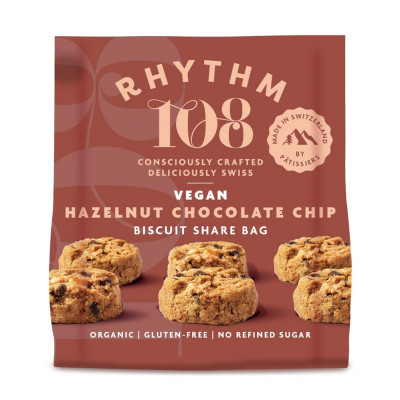 Rhythm 108 Hazelnut Chocolate Chip Biscuit Bag 135g