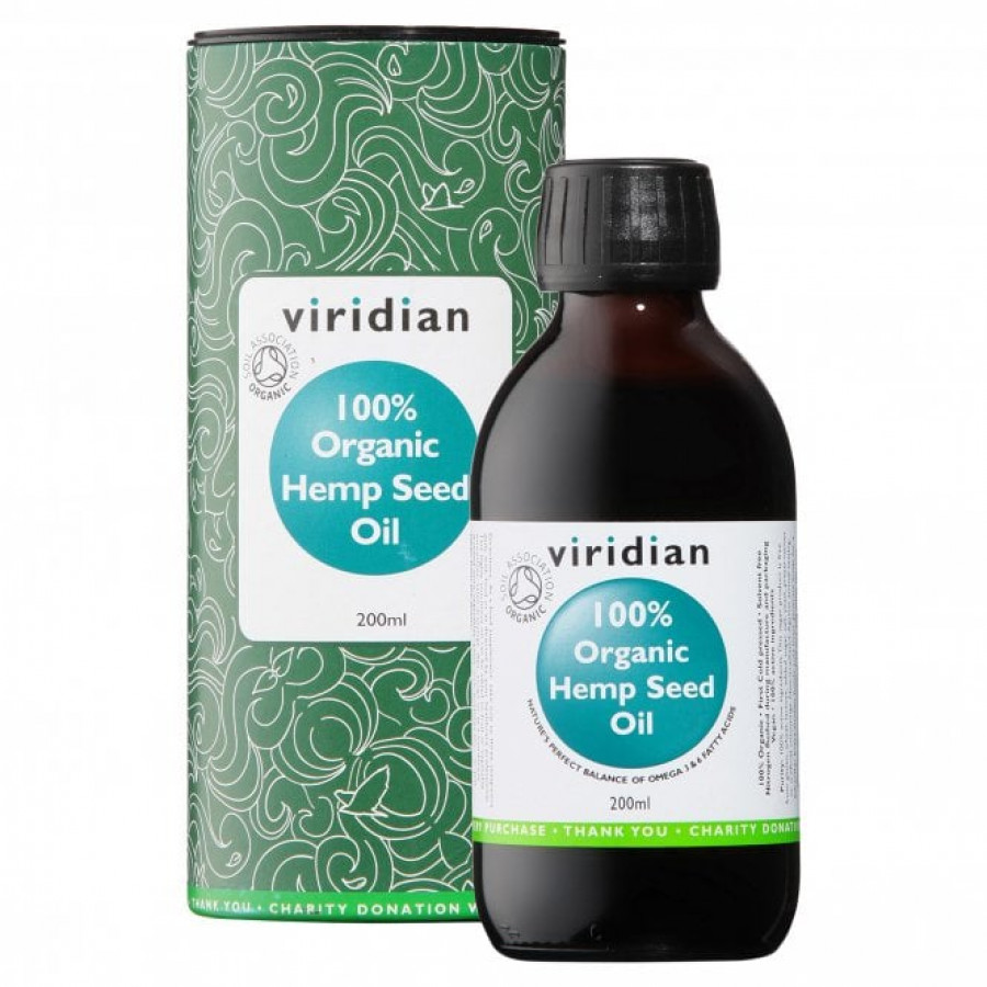 Viridian 100% Organic Hemp Seed Oil 200ml