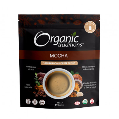 Organic Traditions Mocha 5 Mushroom Coffee Blend 140g