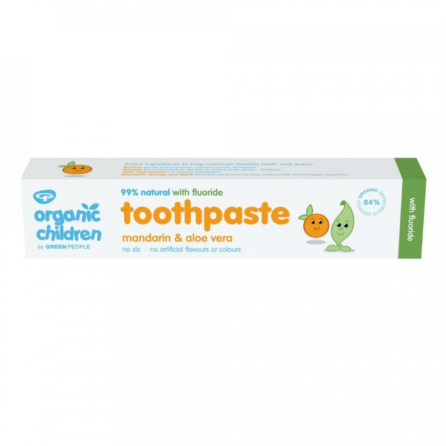 Green People Organic Children Mandarin & Aloe Vera Toothpaste with Fluoride 50ml