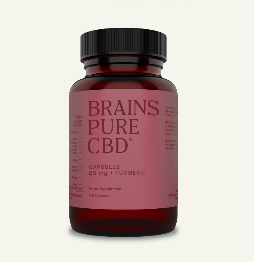 Brains Pure CBD + Turmeric 28 Capsules