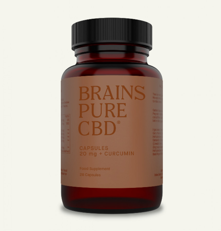 Brains Pure CBD + Curcumin 28 Capsules