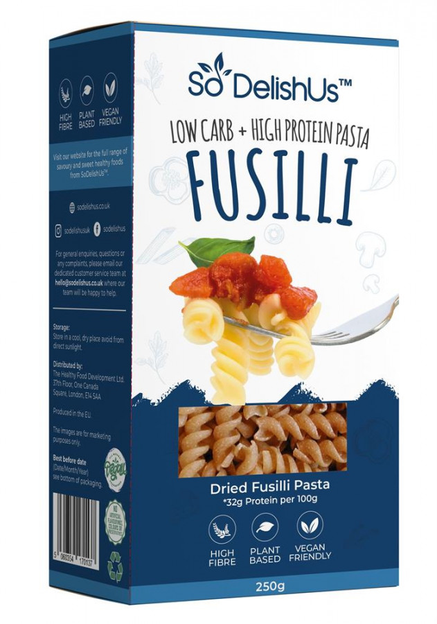 SoDelishUs Lo Carb Vegan Fusilli Pasta 250g