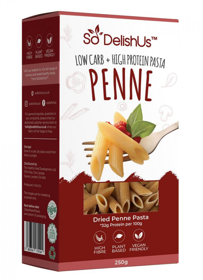 SoDelishUs Lo Carb Vegan Penne Pasta 250g