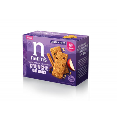 Nairn's Raisin Apple & Cinnamon Crunchy Oat Bars 160g