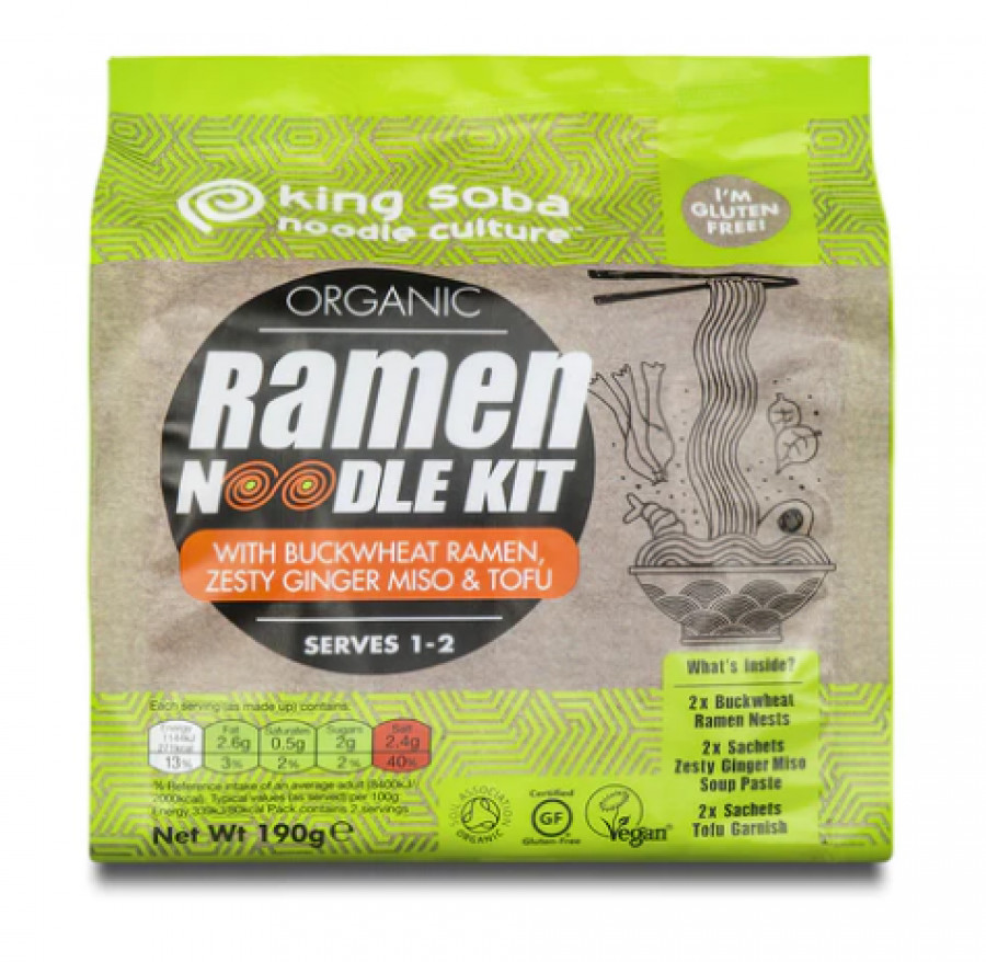 King Soba Organic Buckwheat Ramen Kit 190g