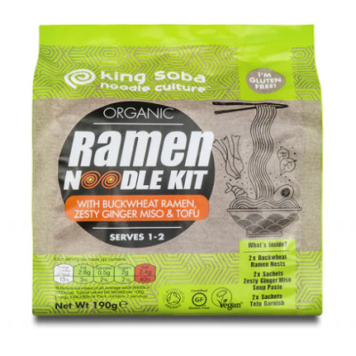 King Soba Organic Buckwheat Ramen Kit 190g