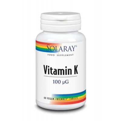 Solaray Vitamin K 100mcg - 60 Tablets