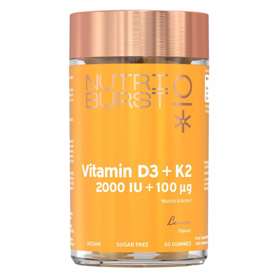 Nutriburst Vitamin D3 + K2 2000iu - 60 Lemon Gummies