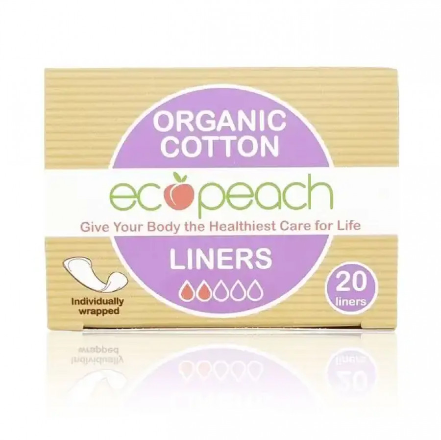 Ecopeach Organic Cotton Panty Liners - 20 Pieces - Pack of 2