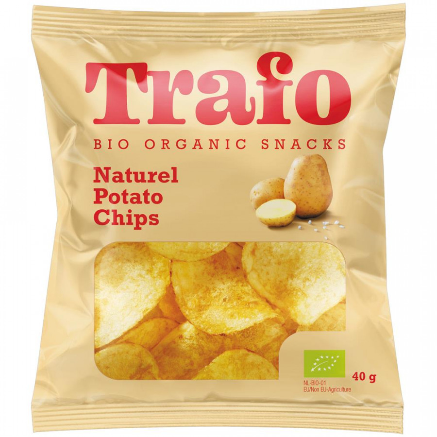 Trafo Organic Potato Crisps Natural 40g - Pack of 5